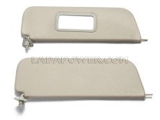 Lada 2101-2107 Sunvisor Kit L+R With Mirror OEM (With Soft Roof Headlining)